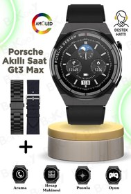 Resim Bakeey Porsche Akıllı Saat Gt3 Max 3 Kordonlu Full Özellikli 45 Mm Hd Ekran Ios Ve Android Uyumlu Watch 8 