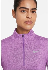Resim Nike Element 1/2 Zip Running Yarım Fermuarlı Yan Cepli Kadın Koşu Üstü Mor 