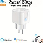 Resim Ewelink Akıllı Wi-Fi Fişi Enerji İzleme ile, Alexa ve Google ile Uyumlu, Sesli ve Uzaktan Kontrol, Zamanlayıcı ve Grup Fonksiyonu, Ev Otomasyonu için 100-240V Avrupa Standart Duvar Montajı 