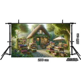 Resim Venspor Çiçekçi Dükkanı Arkaplan 200x150cm Fon Duvar Örtüsü 