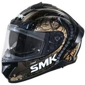 Resim Smk Typhoon Reptile Siyah-gold Dragon Kapalı Kask Güneş Vizörlü Parlak Siyah-gold 