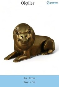 Resim Evene Biblo Dekoratif Obje Heykel Aslan Biblo Dekoratif Süs Eşyası Altın Eskitme Renk Model 37, ebiblomodel37 