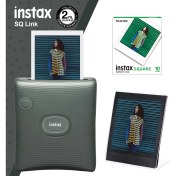 Resim Fujifilm Instax Sq Link Yeşil Yazıcı 10LU Square Film ve Pleksi Çerçeve 