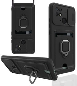 Resim AQUA AKSESUAR Xiaomi Redmi 10c Ve Poco C40 Kılıf Ipli Ve Lens Korumalı Renkli Yüzüklü Askılı Telefon Kılıfı 