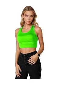 Resim Veaven Yeşil Sırt Detaylı Fitted/vücuda Oturan Kare Yaka Spor Bluz Yeşil 