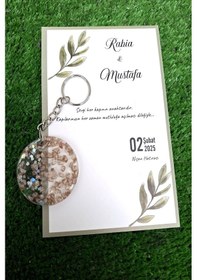 Resim Şeffaf Epoksi Anahtarlık 15 Adet Epoksi Hediyelik Anahtarlık - Kişiye Özel - Kına Düğün Hediye Çok Renkli 