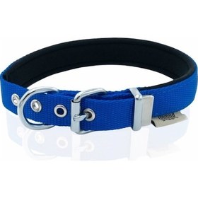 Resim Doggie Konfor Dokuma Sade Boyun Tasması Royalblue 2 x 30-35 CM 