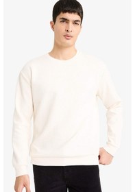 Resim Defacto Bisiklet Yaka Waffle Sweatshirt G6718ax25auer137 Ekru-er137 