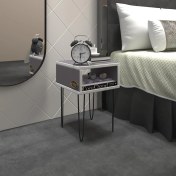 Resim Kenzlife komodin ortense gri komidin 44*29*29 metal ayaklı orta zigon sehpa minik boy (m) 