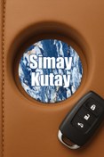 Resim Cekuonline Kişiye Özel İsim Yazılı Oval Oto Araç İçi Pleksi Bardak Altlığı Matı 7x7cm OtoArac18 