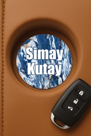 Resim Cekuonline Kişiye Özel İsim Yazılı Oval Oto Araç İçi Pleksi Bardak Altlığı Matı 7x7cm OtoArac18 