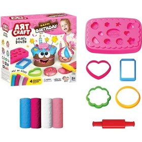 Resim Doğum Günü Oyun Hamur Seti 200 Gr. - Oyun Hamuru Seti - Hamur Setleri - Hamur Kalıpları Renkli 