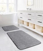 Resim Koza Home Segura Peluş Gri Kaydırmaz Taban Banyo Paspası 
