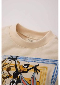 Resim DeFacto Erkek Bebek Looney Tunes Bisiklet Yaka Uzun Kollu Tişört E4708A525SPBG319 Bej 