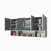 Resim Kenzlife hazır mutfak severus gri 060*120*32 mutfak banyo dolabı kapaklı raflı 