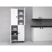 Resim zerkaconcept Venüs Tamamı Mdf 6 Raflı Çok Amaçlı Mutfak Banyo Ayakkabılık Dolabı 50 Cm 
