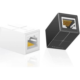 Resim Sones Mindpure Ad043 2 Adet Ağ Kablosu Çift Konnektör Genişletici Adaptörü Rj45 Ağ Gigabit Çift Geçişli Geniş Bant Kristal Başlıklar Beyaz + Siyah 