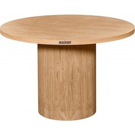 Resim Masifart Taus 120 Lik Meşe Geniş Silindir Masa Cilasız Ham Ham 