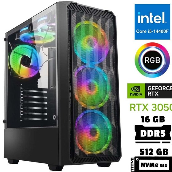Xaser Xaser XSR944 I5 14400F 16GB Ddr5 Ram 512GB M.2 Nvme SSD 6gb RTX3050 ...
