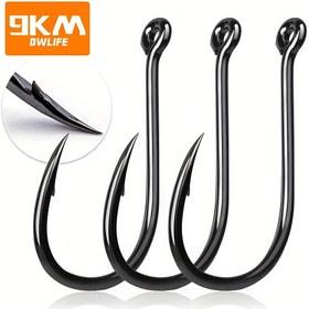Resim 100 Adet 9KM Tuzlu Su Balıkçılık Kancası - Halkalı Gözlü, Paslanmaz Çelik, Güçlü Keskin İğne Uçlu, Ahtapot Avı İçin İdeal, Paskalya, Anneler Günü İçin Mükemmel 