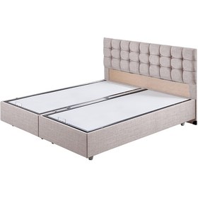 Resim Venedik İkili Set, Venedik Çift Kişilik Baza Başlık Seti Krem 180 x 200 