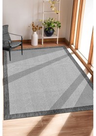 Resim Sisal Bordürlü Jut Hasır Kaymaz Taban Çerçeve Model Antrasit 