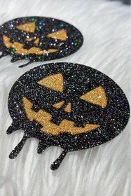 Resim Bikini Mayokini Dünyası Halloween Göğüs Sticker - Siyah 