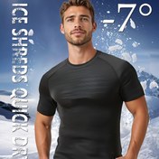 Resim 1 adet Erkekler için -7° Buz Hissi Teknolojisi ile Buz Sliky Fiber Kumaş T-Shirt, Gradyan Mesh Nem Çekme Nefes Alabilen Hızlı Kuruyan Yüksek Esneklik Yuvarlak Yaka Üst, Fitness Koşu Eğitimi Bahar ve Yaz Spor Giyim için Uygun 