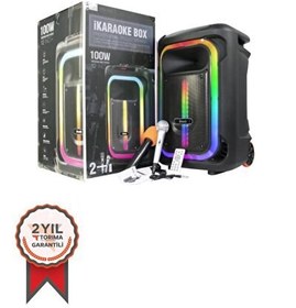 Resim BTS-1928 USB-TF Taşınabilir RGB Ledli Siyah Bluetooth Hoparlör 