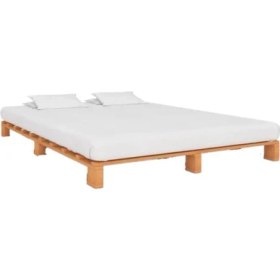 Resim Pinoxi Ahşap Platform Karyola Ceviz Renk 140 x 200 cm 