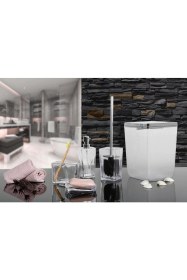 Resim Şeffaf Renkli Primanova Biga 5 Parça Banyo Seti Suya Dayanıklı Plastik Malzemeden Üretildi 