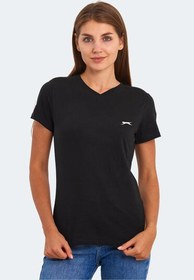 Resim Slazenger KRISTEN I Kadın V Yaka Siyah Tişört 