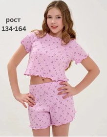 Resim J-kids Ribanalı Şortlu Ev Pijaması 333456306 Leylak 