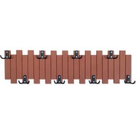 Resim Mavienerji Kahverengi Ahşap Duvar ve Kapı Askısı Elbise Askılık Çit Modeli 8 Askılı 