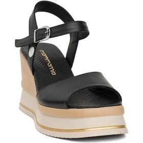 Resim Mammamia D24ys-1495 Kadın Dolgu Topuk Sandalet Siyah-siyah Siyah 