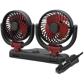 Resim Suıtu Araba Katlanabilir Soğutma Fanı Otomobil Yaz Sıcaklığı Azaltma Fanı, Model: Çift 24v Çakmak Enerjili 