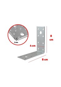 Resim Metal Gönye Köşe Bağlantısı 40x80x80 2mm 
