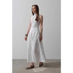 Resim Alyn Wear Fiyonk Kloş Etek - Beyaz 