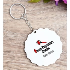 Resim Hediye Dükkanı Kişiye Özel Insan Kaynakları Uzmanı Ahşap Anahtarlık 