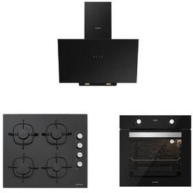 Resim Silverline BO6502B02 - CS5335B02 - 3481 Flam 60 Siyah Ankastre Set 