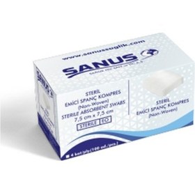 Resim Sanus Steril Emici Spanç Non-Woven Kompres 100 Adet 