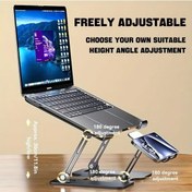 Resim Willowhaven Siyah Ergonomik Katlanır Masaüstü Dizüstü Bilgisayar Standı Soğutucu Fanlı 