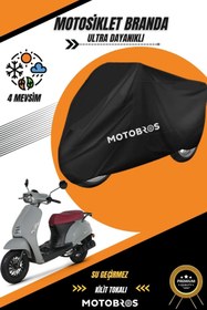 Resim Motobros Motosiklet Branda 50 Cc Motor Brandası Siyah Su Geçirmez Dayanıklı (EN KALIN) Kumaş 
