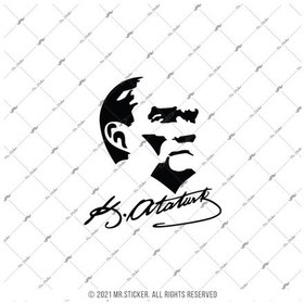 Resim Bay Etiket Mka3 Kemal Ataturk Silueti Mat Siyah 