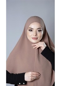 Resim Hürrem Bone Taba Pratik Hazır Geçmeli Tesettür Eşarp Aerobin Kumaş Düz Hijab 2309 33 