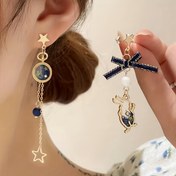 Resim Şık Vintage Esintili Fiyonk & Tavşan Damlalık Küpeler - Çinko Alaşımı, Günlük Kıyafetler İçin Mükemmel 