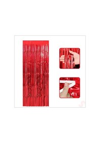 Resim Kapı Duvar ve Arka Fon Saçaklı Perde 1 Mt x 2 Mt - Kırmızı 