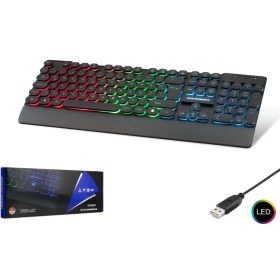 Resim Hadron HDX2604 Türkçe-Q Fn Multimedia Gökkuşağı Ledli 1.40MT USB Kablolu Oyuncu Klavyesi - Siyah 