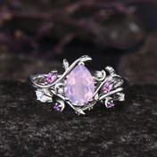 Resim 1 adet Moda Basit Pembe Kalp Zirkonya Nişan ve Düğün Yüzüğü 