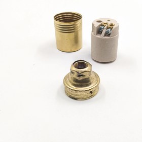 Resim Dekoratif E14 Metal Düz Gold Renk Duy (1 Adet) 